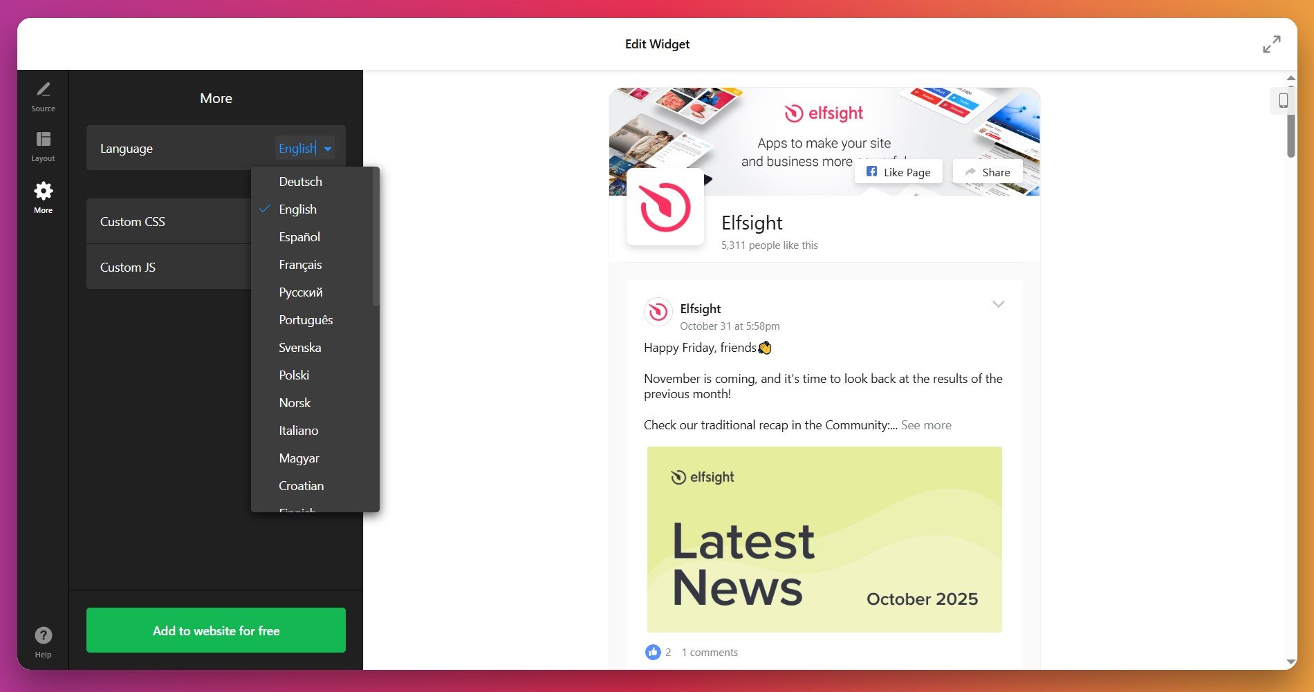 Facebook Feed Finetune Settings