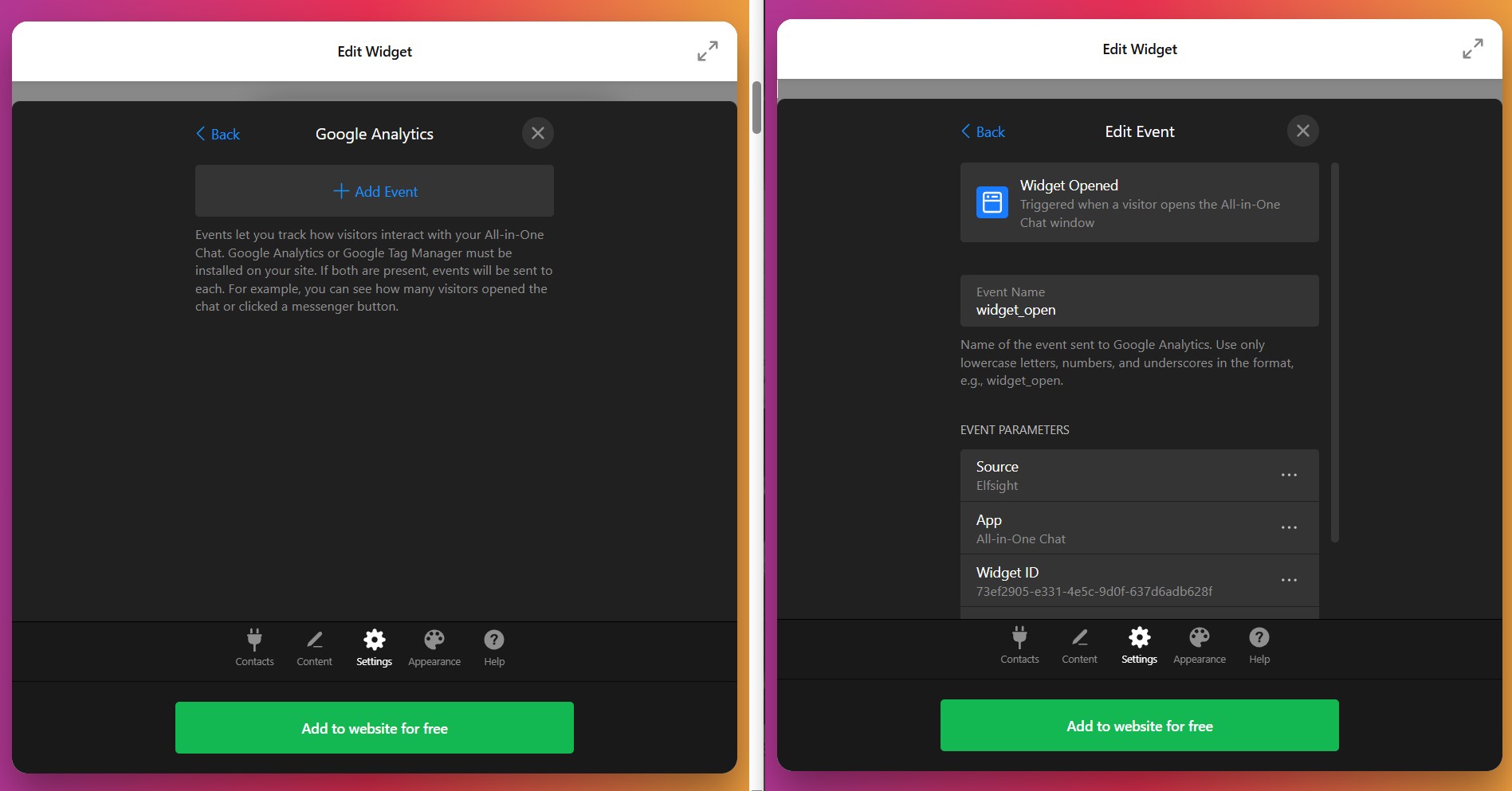 Enable Google Analytics for Live Chat