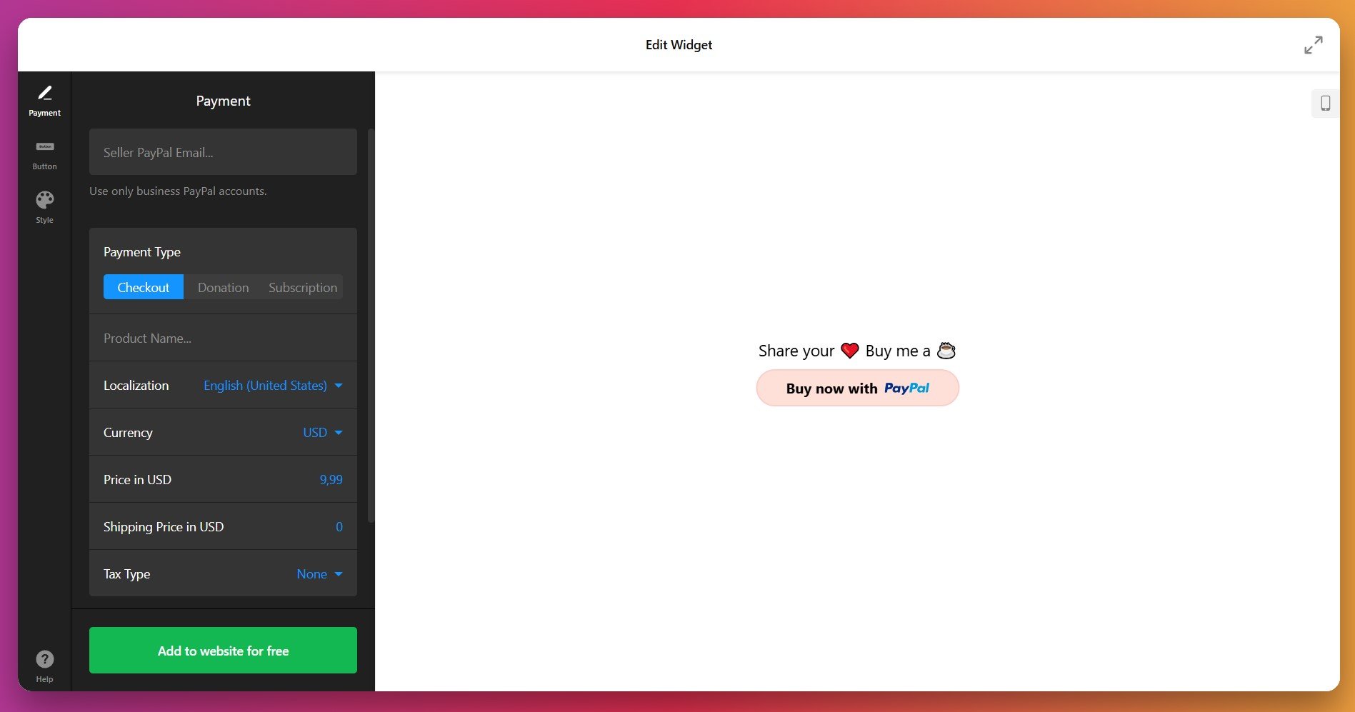 PayPal Choose Payment Type