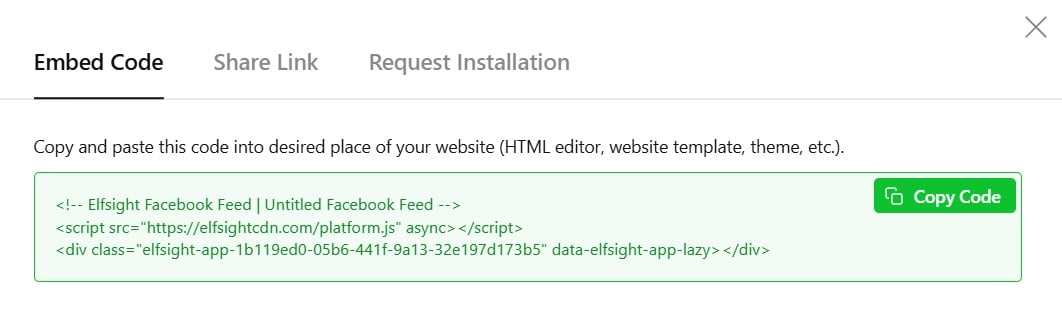 Facebook Feed Embed Code