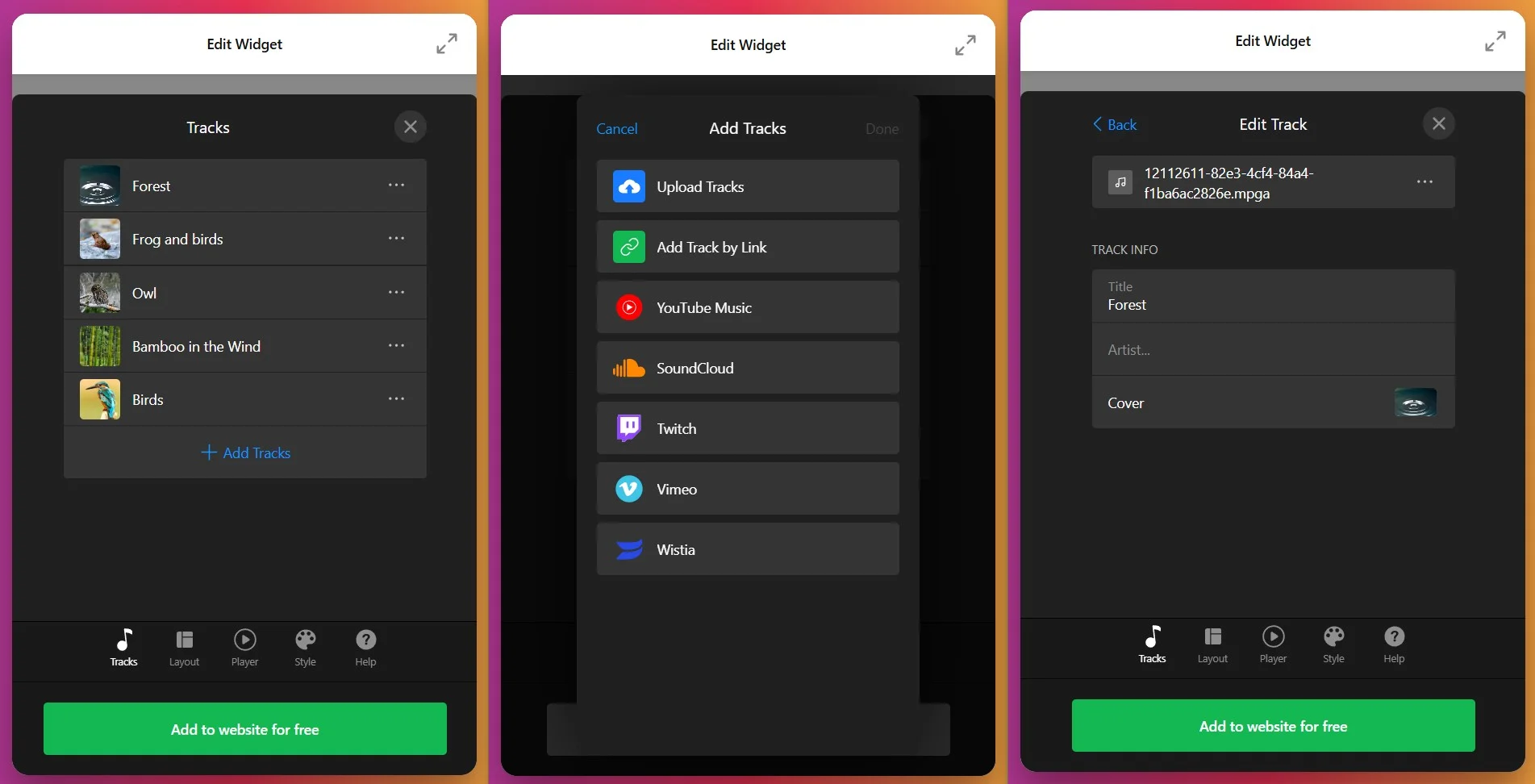 Upload or add your tracks