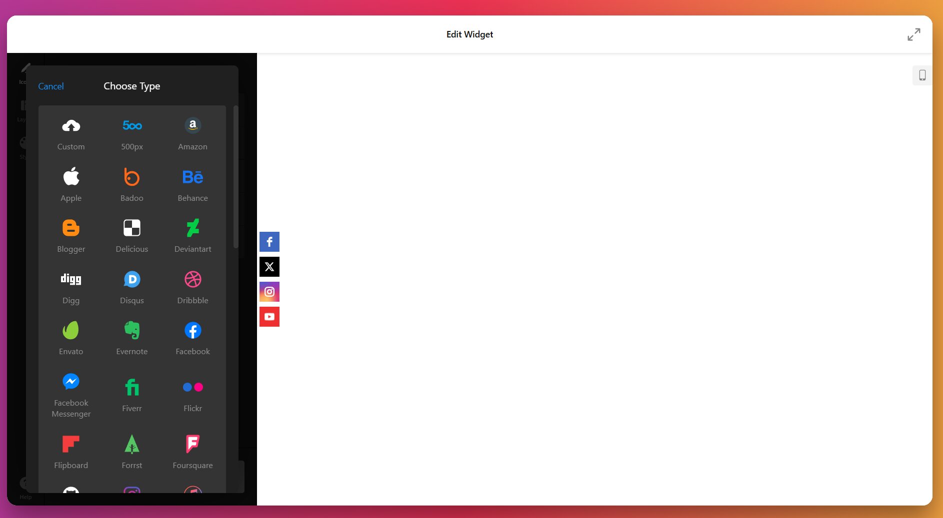 Select Your Social Platforms