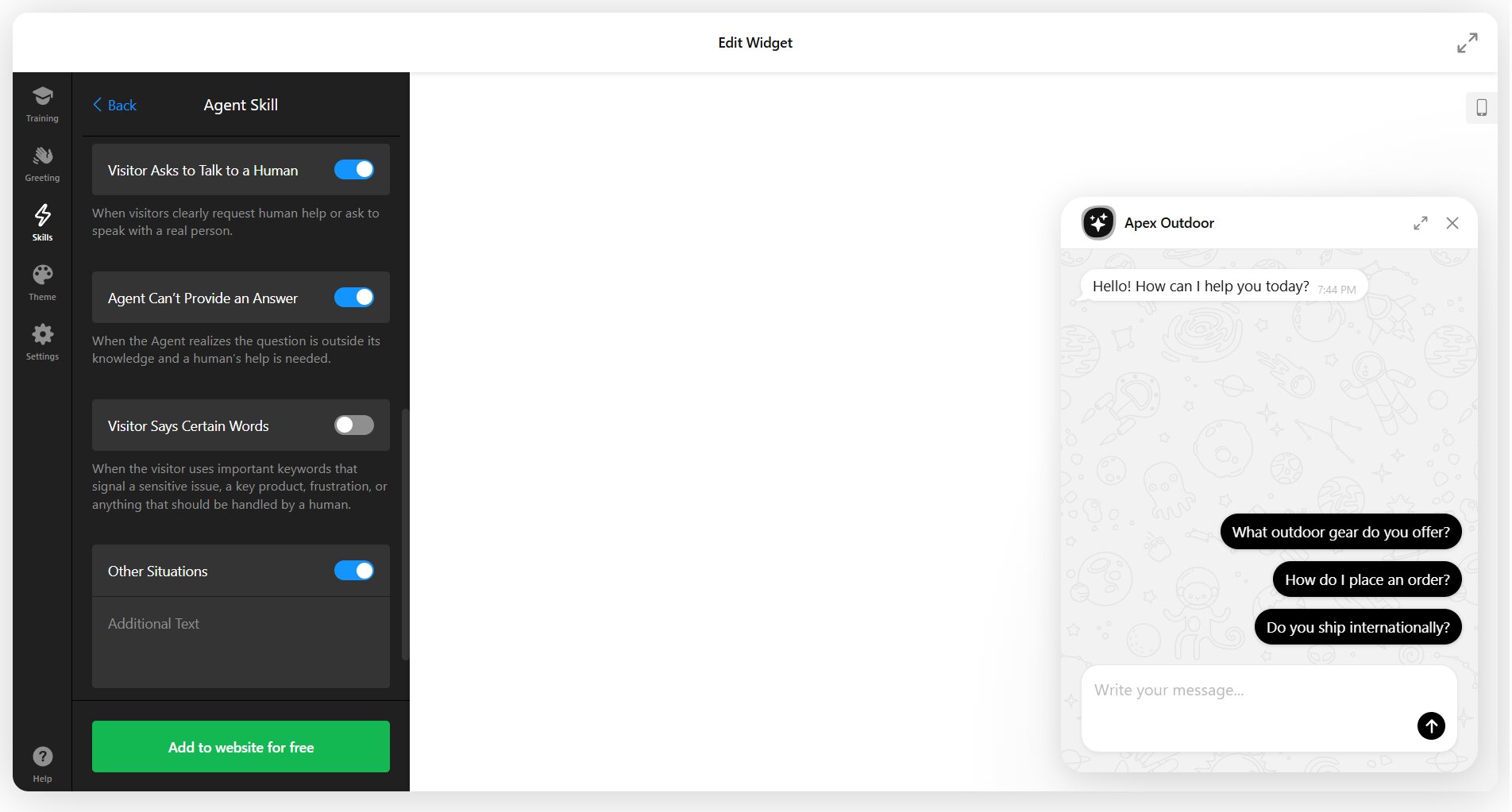 AI Chatbot Human Contact