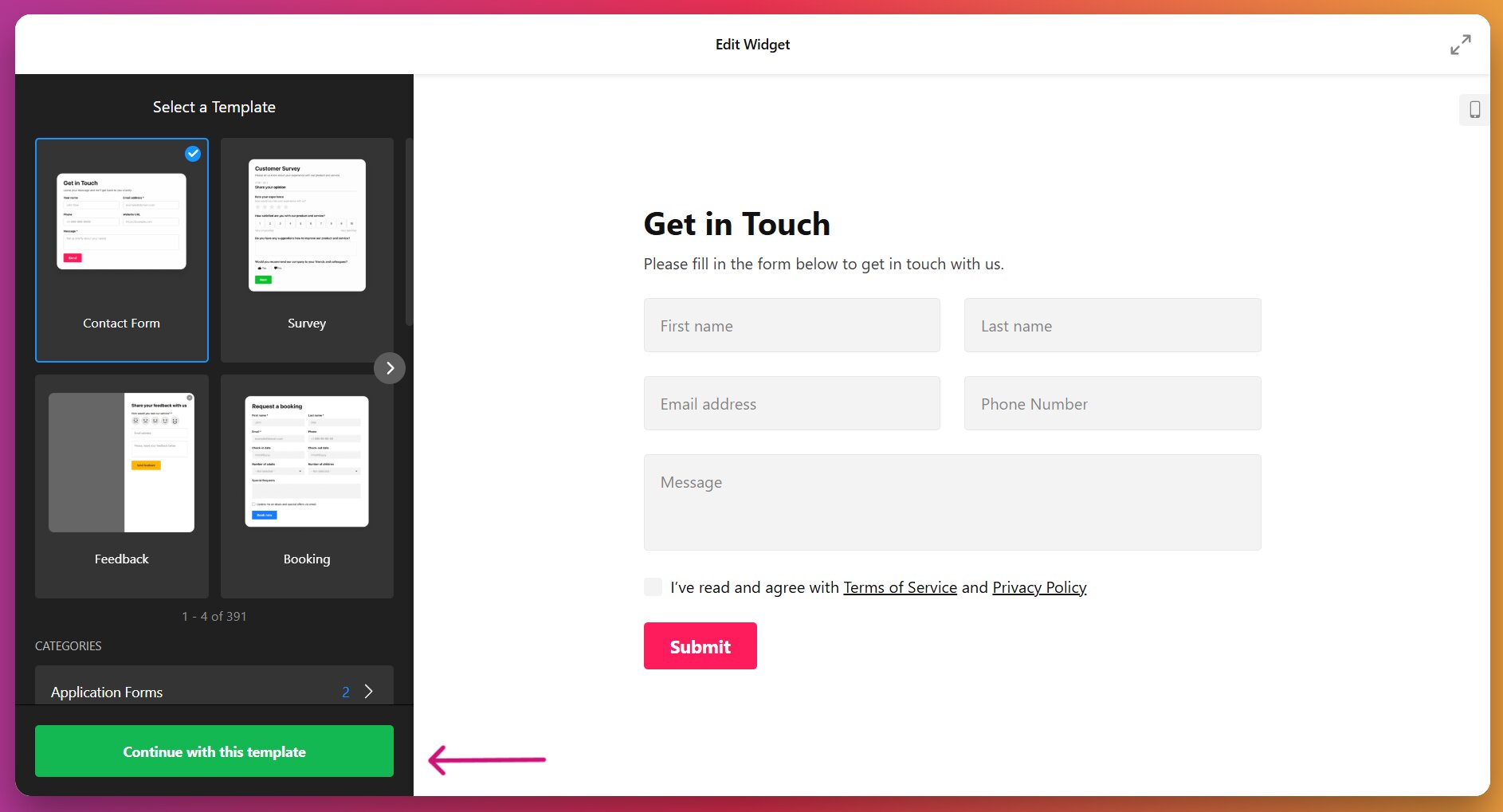 Pick a WordPress Form Template
