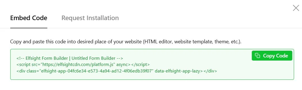 Copy WordPress Form Embed Code