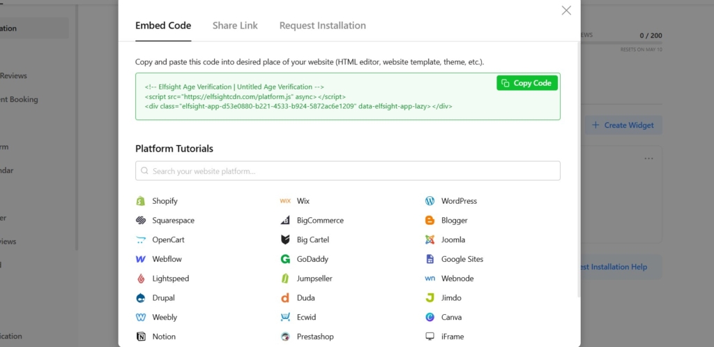 How to add Age Verification to Wix: embed code