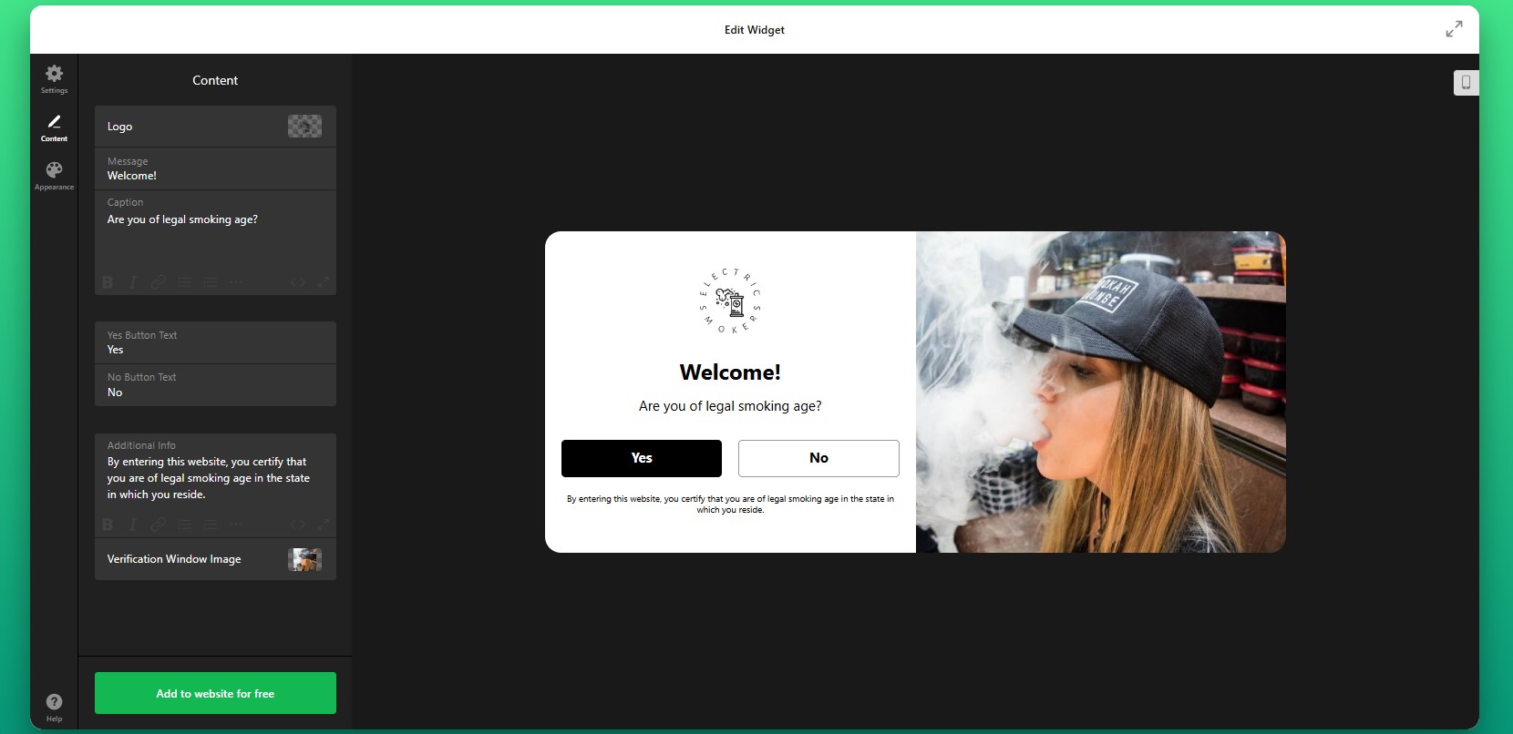 How to add Age Verification to Shopify: customize the message