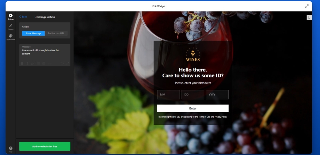 How to add Age Verification to Wix: actions after verification