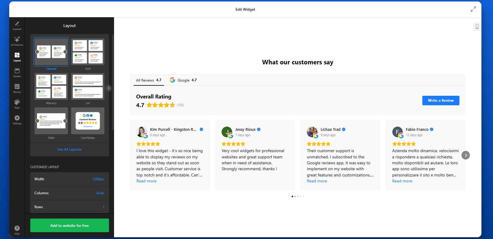 How to add reviews to WordPress website: customize layout