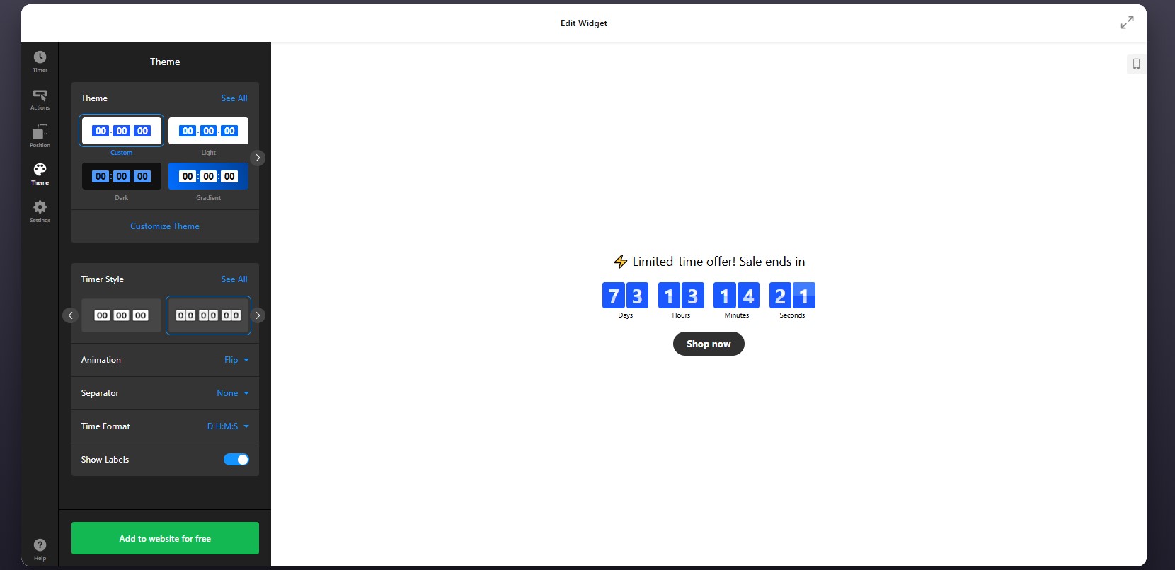 How to add a Countdown Timer to Squarespace: customize the style