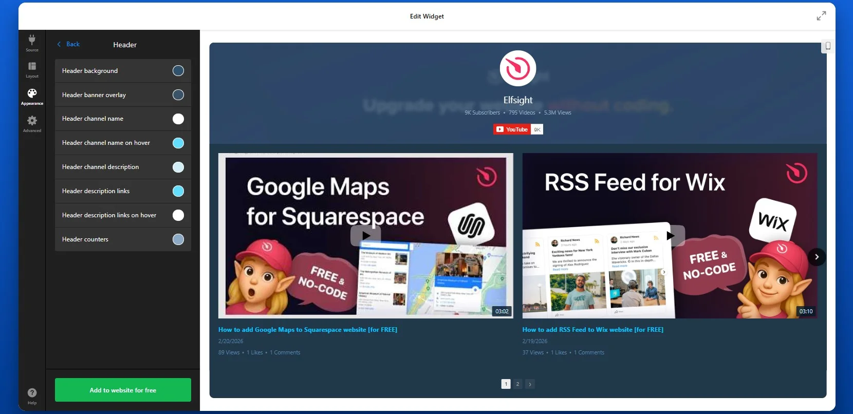How to add a YouTube video to Wix: design
