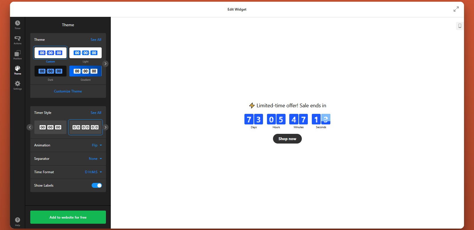 How to embed Countdown Timer on HTML: customize the style