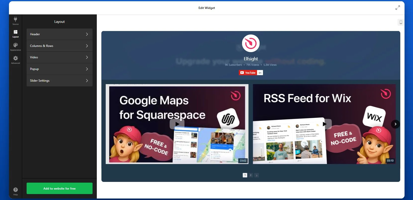 How to add a YouTube video to Wix: customize the layout