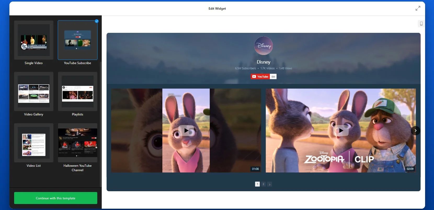 How to add a YouTube video to Wix: select a template