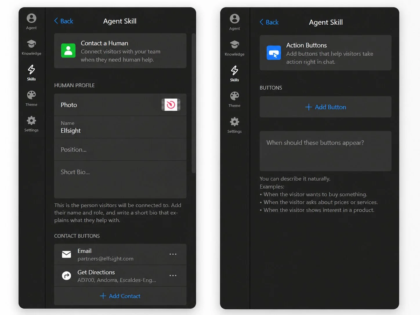 Configure chatbot fallback and quick actions