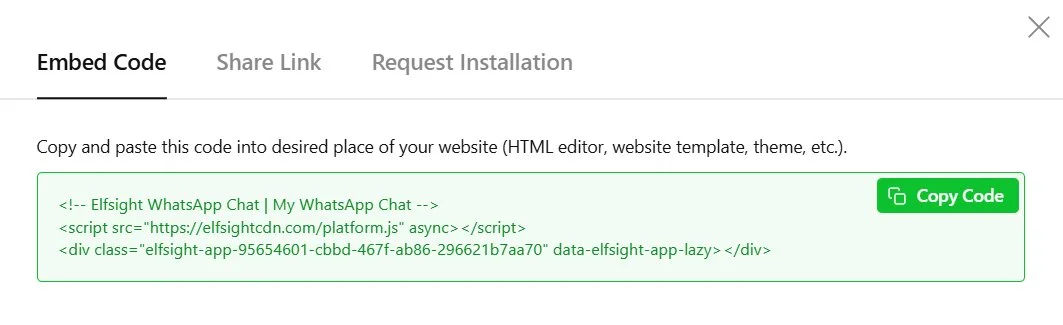 Paste the embed code into your website