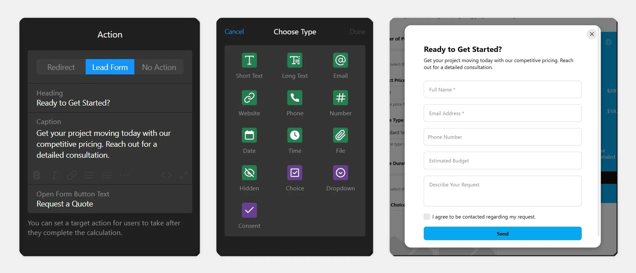 Configure lead capture form
