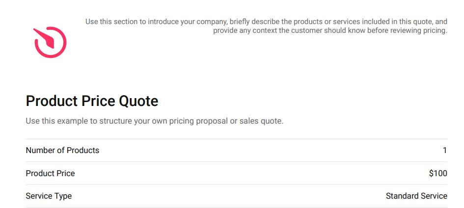 Customize your quote header