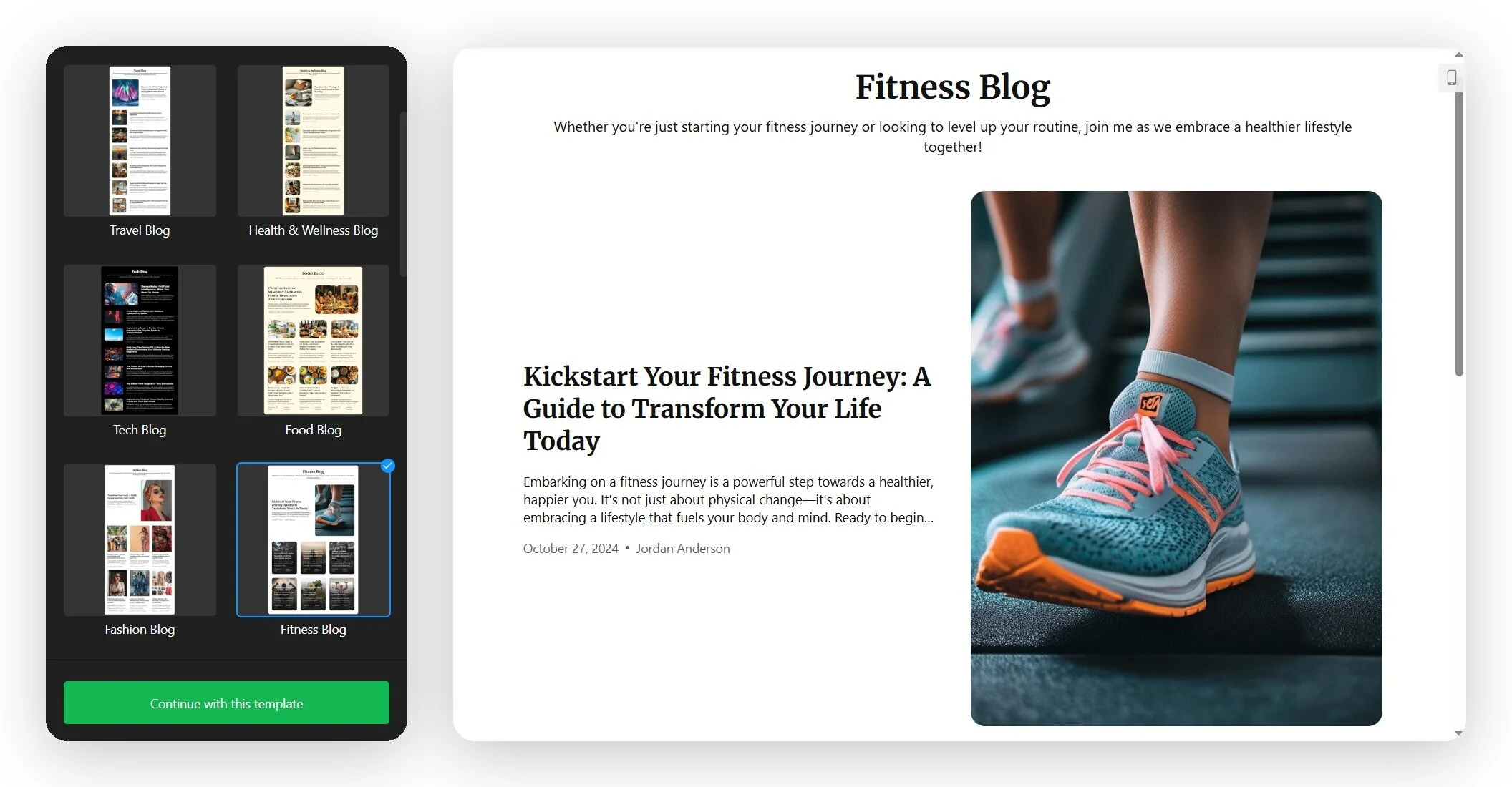 Pick a Shopify blog template