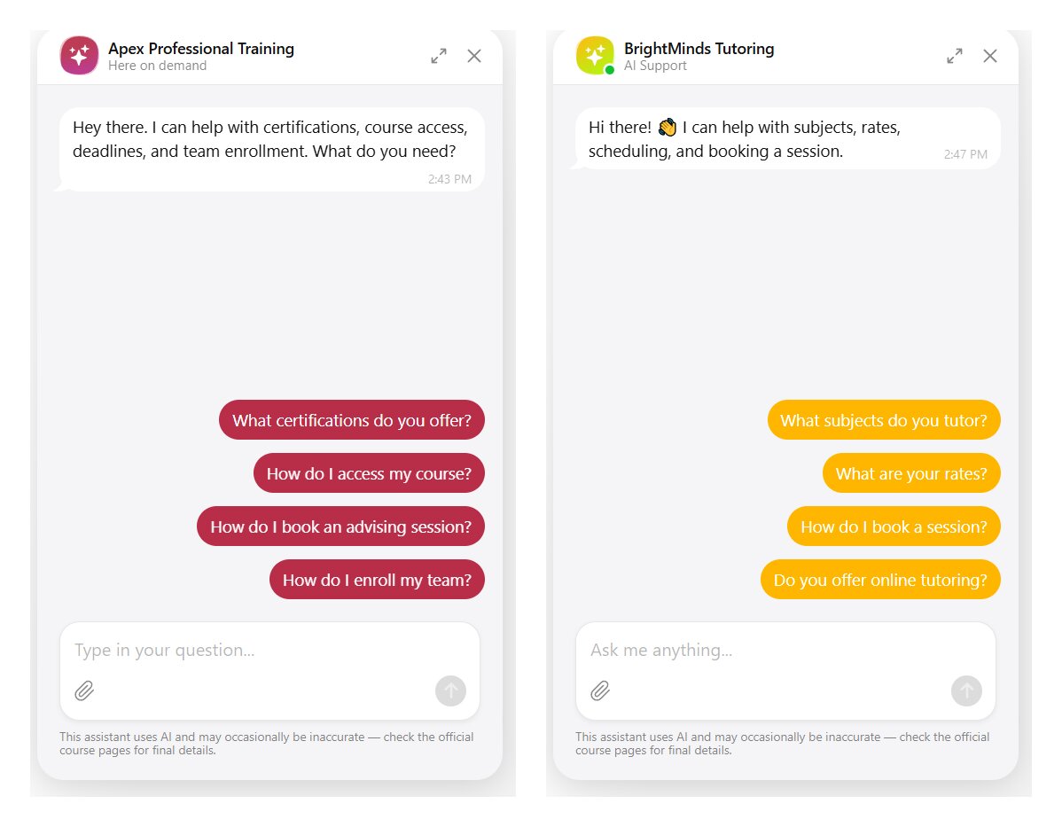 Education chatbot example