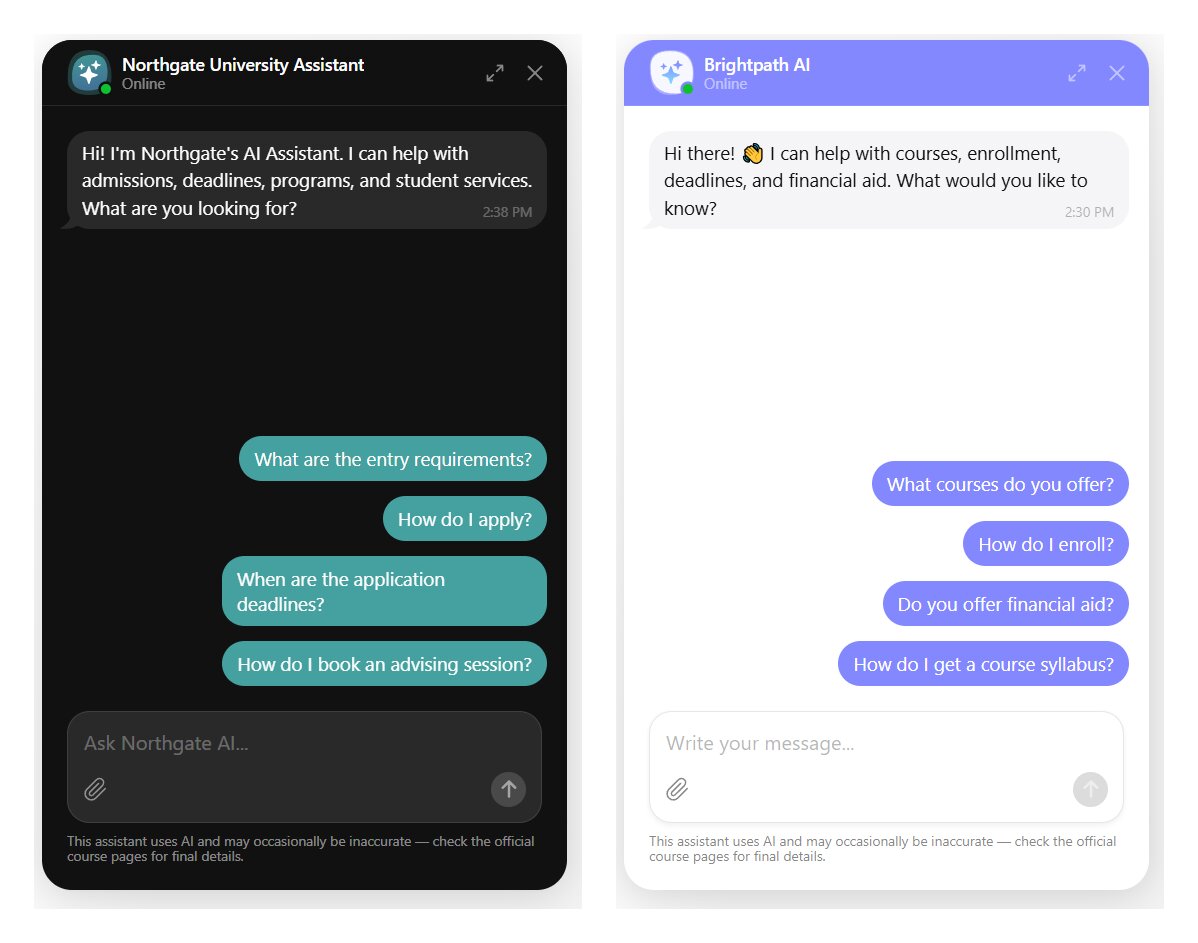 University website chatbot