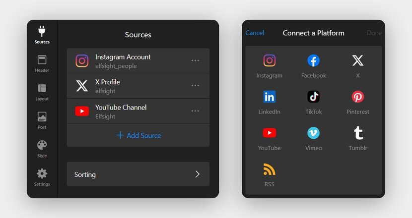 Connect your social platforms