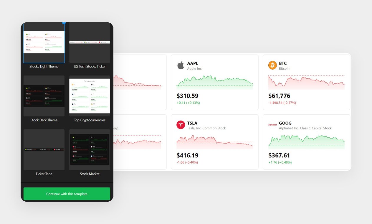 Choose a stock ticker template
